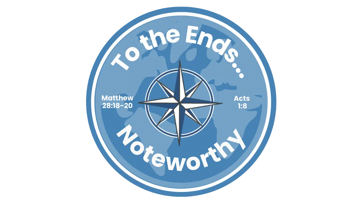 Compass badge with biblical references and map